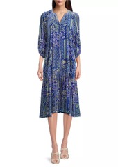 Johnny Was Yoka Floral Tiered Midi-Dress