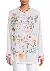 Johnny Was Zadonia Embroidered Tunic Blouse