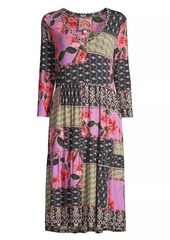 Johnny Was Zanda Patchwork Jersey Midi-Dress