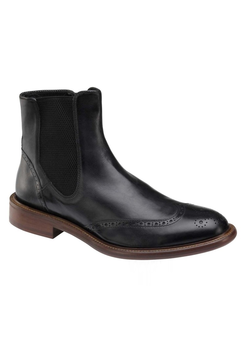 Johnston & Murphy Bryson In Black Dip-Dyed Italian Calfskin