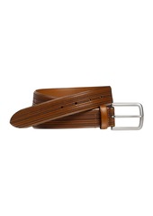 Johnston & Murphy Horizontal Stripe Leather Belt