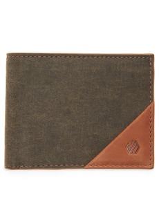 Johnston & Murphy Antique Cotton & Leather Bifold Wallet in Brown/Tan at Nordstrom Rack
