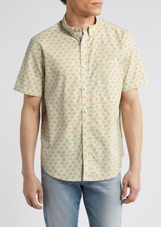 Johnston & Murphy Citrus Print Short Sleeve Cotton Button-Down Shirt