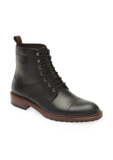 JOHNSTON & MURPHY COLLECTION Knox Cap Toe Boot in Black American Full Grain at Nordstrom Rack