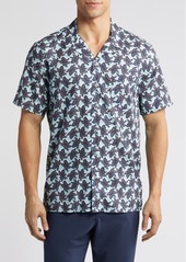 Johnston & Murphy Leaf Print Cotton and Modal Camp Shirt