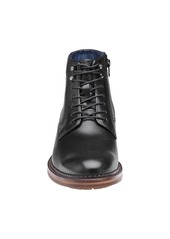 Johnston & Murphy Men's Connelly Leather Plain Toe Boots - Black Full Grain Leather