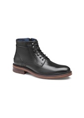 Johnston & Murphy Men's Connelly Leather Plain Toe Boots - Black Full Grain Leather