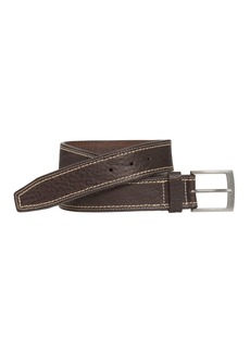 Johnston & Murphy Men's Double Contrast Stitched Belt - Brown