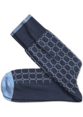 Johnston & Murphy Men's Heathered Circle Grid Socks