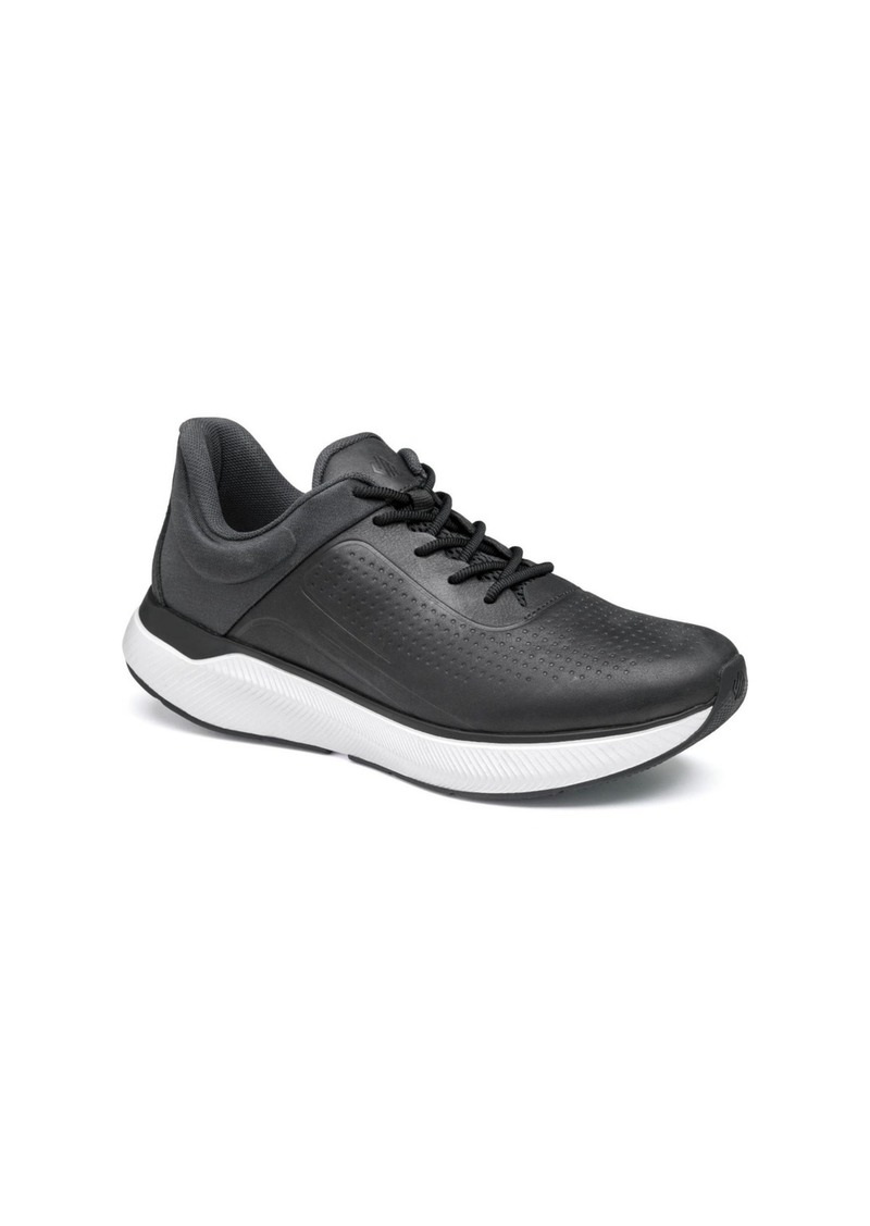 Johnston & Murphy Men's Miles U-Throat Leather Lace-Up Sneakers - Black Full Grain Leather