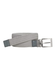 Johnston & Murphy Men's Reversible Woven Stretch Belt - Gray, White