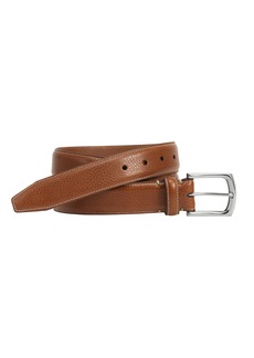 Johnston & Murphy Men's Topstitched Leather Belt - Tan