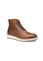 Johnston & Murphy Men's Waterproof Upton Lug Plain Toe Boots - Dark Tan Waterproof Full Grain