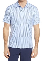 Johnston & Murphy XC4 Geo Dot Print Performance Polo in White/Blue at Nordstrom