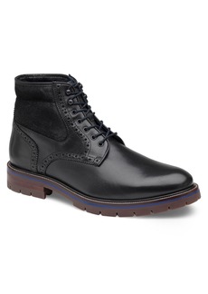 Johnston & Murphy XC Flex Cody Genuine Shearling Lined Boot in Black at Nordstrom Rack