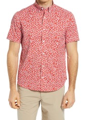 Men's Johnston & Murphy Xc4 Leaf Print Stretch Short Sleeve Button-Down Shirt