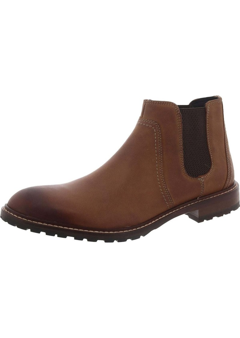 Johnston & Murphy Mens Leather Pull-On Chelsea Boots