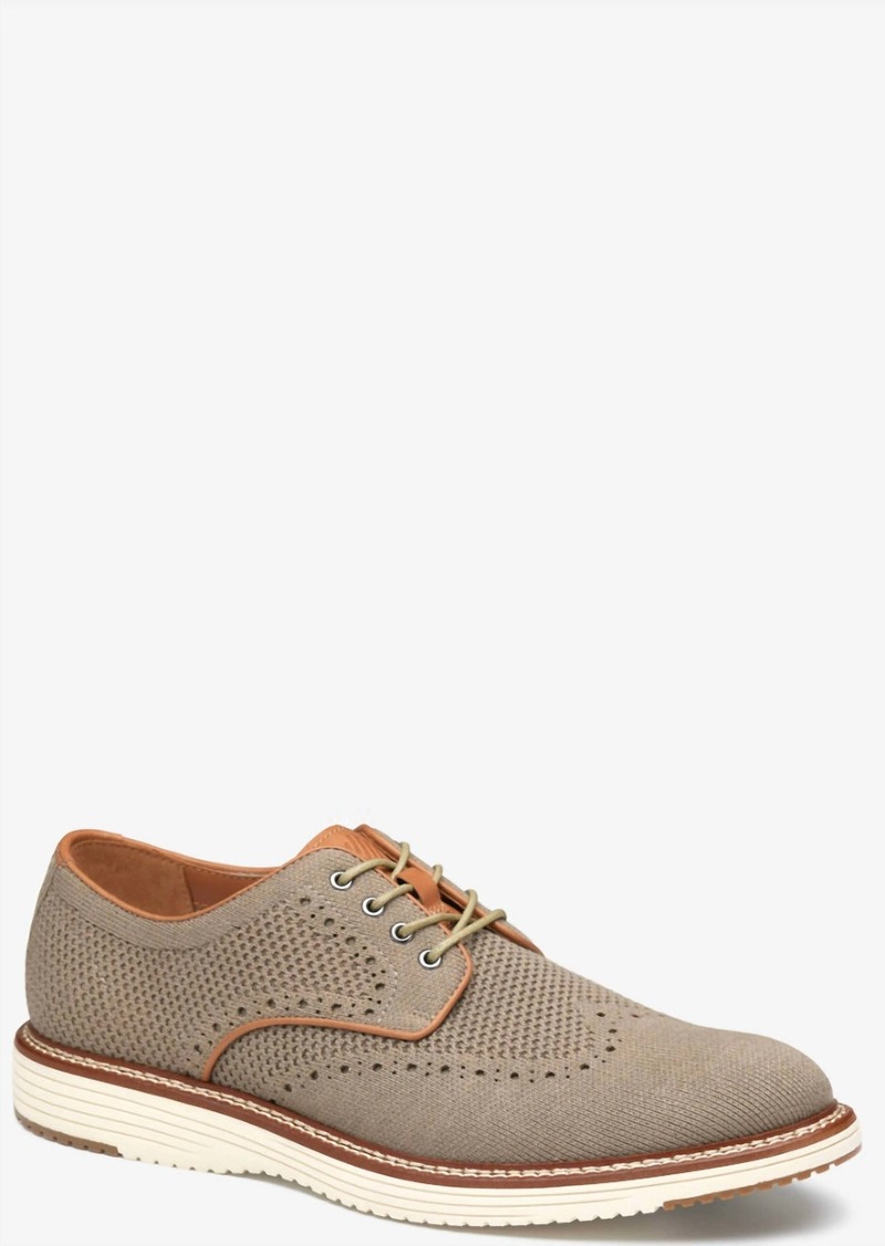 Johnston & Murphy Men's Upton Knit Wingtip Shoe In Taupe