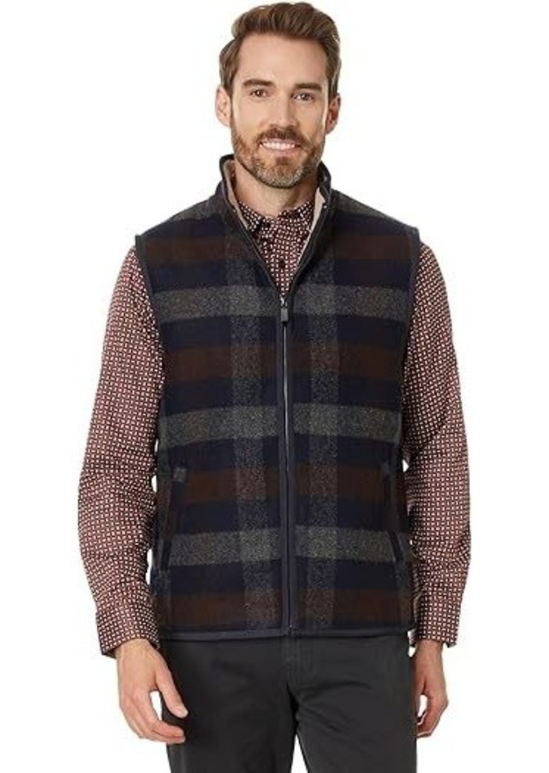 Johnston & Murphy Plaid And Sherpa Vest