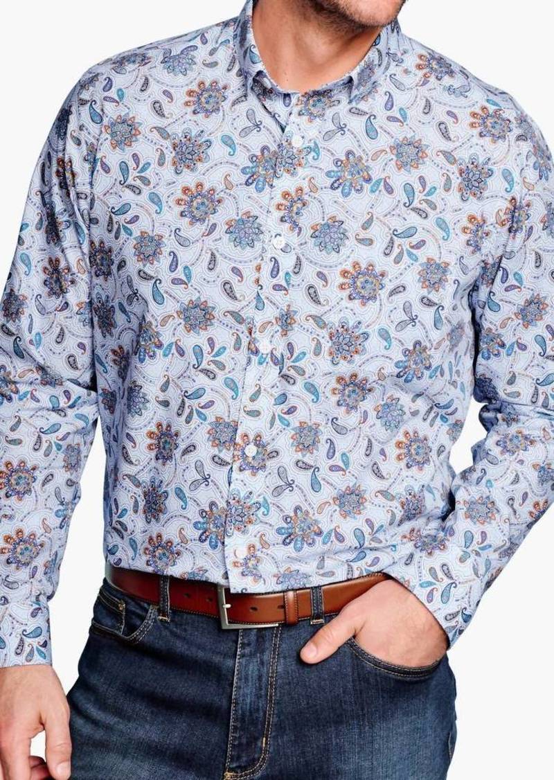 Johnston & Murphy Printed Cotton Shirt In White Martini