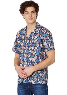 Johnston & Murphy Short Sleeve Abstract Floral Camp Shirt