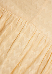 Joie - Brixerley gathered cotton-jacquard midi skirt - Orange - US 0