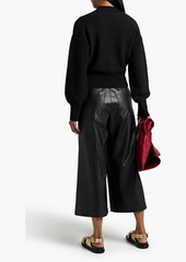 Joie - Cutout cotton and linen-blend sweater - Black - L