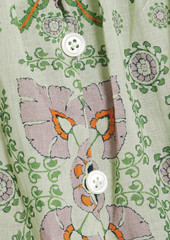 Joie - Damarre gathered printed cotton top - Green - XXS