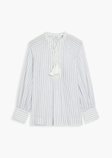 Joie - Dracha gathered striped cotton blouse - Blue - XS