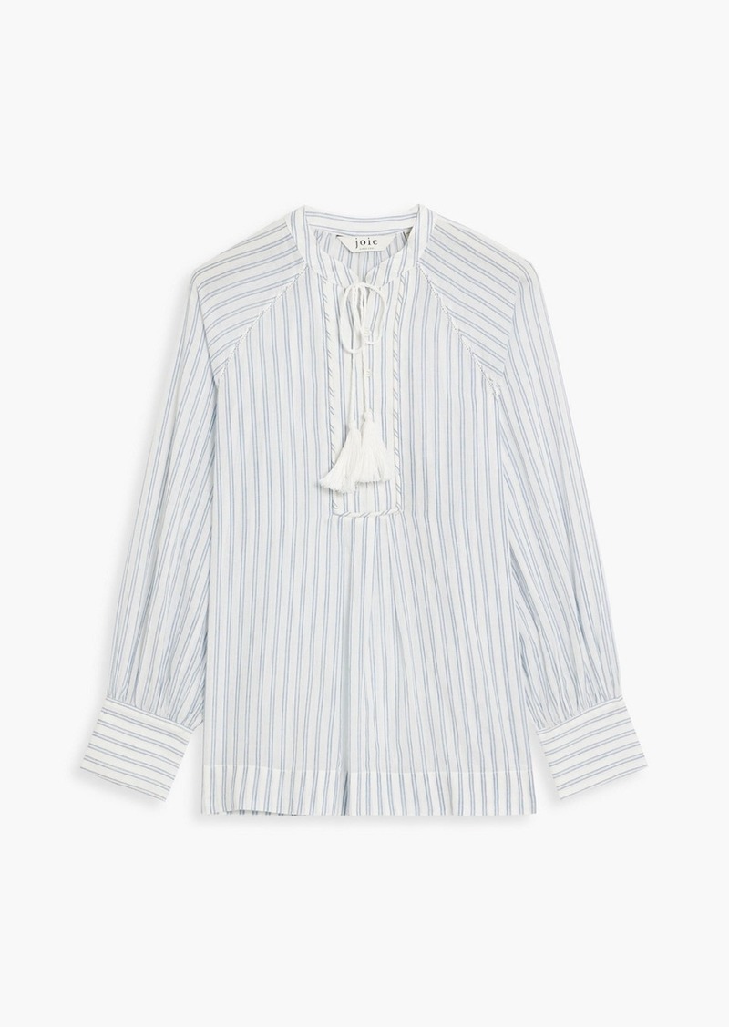 Joie - Dracha gathered striped cotton blouse - Blue - M