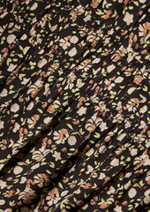 Joie - Essex shirred floral-print silk crepe de chine mini dress - Brown - US 0