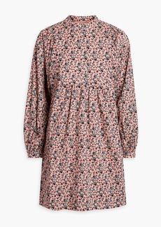 Joie - Gathered floral-print cotton mini dress - Pink - S