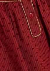 Joie - Josea striped fil coupé cotton-jacquard top - Red - XXS