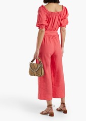 Joie - Josepha cropped linen wide-leg jumpsuit - Orange - XS