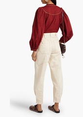 Joie - Keena striped fil coupé cotton-jacquard blouse - Red - XS
