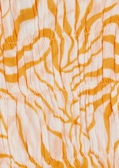 Joie - Lesse shirred printed cotton-voile midi dress - Orange - S