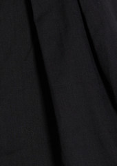 Joie - Libby poplin-paneled linen-blend jersey top - Gray - XS