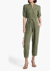 Joie - Loomis cropped gathered cotton-gauze jumpsuit - Green - US 2