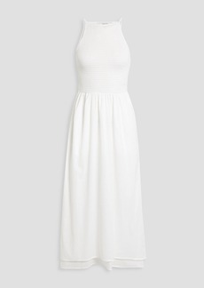 Joie - Lori shirred linen-blend midi dress - White - XS