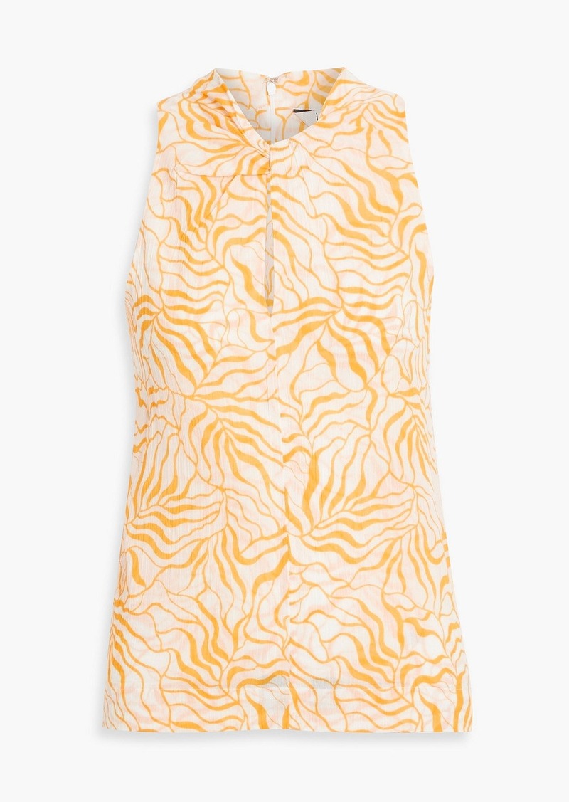 Joie - Maraloma twist-front printed cotton-mousseline top - Yellow - XS