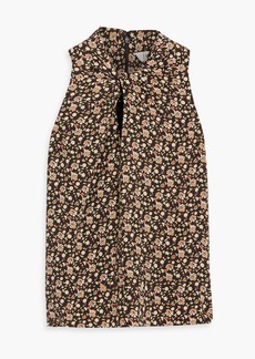 Joie - Maraloma twist-front floral-print silk top - Brown - XS