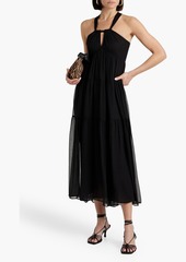 Joie - Marcy tiered silk-georgette midi dress - Black - S
