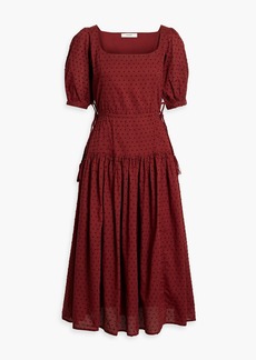 Joie - Nashua striped fil coupé cotton-jacquard midi dress - Red - XXS