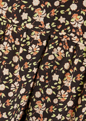Joie - Pearl gathered floral-print silk crepe de chine midi dress - Brown - US 2