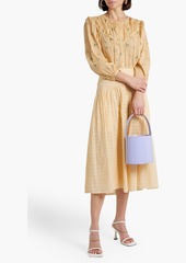 Joie - Shirred gathered floral-print cotton blouse - Yellow - XXS