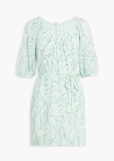 Joie - Tilman printed broderie anglaise cotton mini dress - Green - S