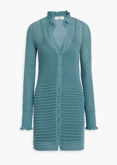 Joie - Torrens open-knit cotton mini dress - Blue - XL