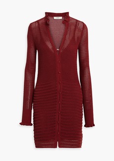 Joie - Torrens open-knit cotton mini dress - Red - XS