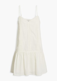 Joie - Trinity pintucked cotton mini dress - White - XXS