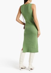 Joie - Varennes pointelle-trimmed cotton-blend midi dress - Green - L